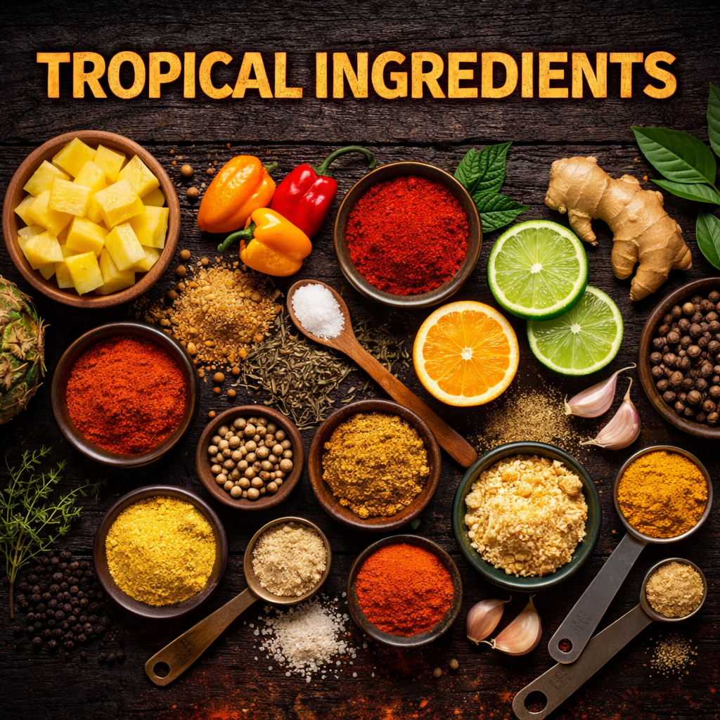 Tropical BBQ Spice Rub Ingredients
